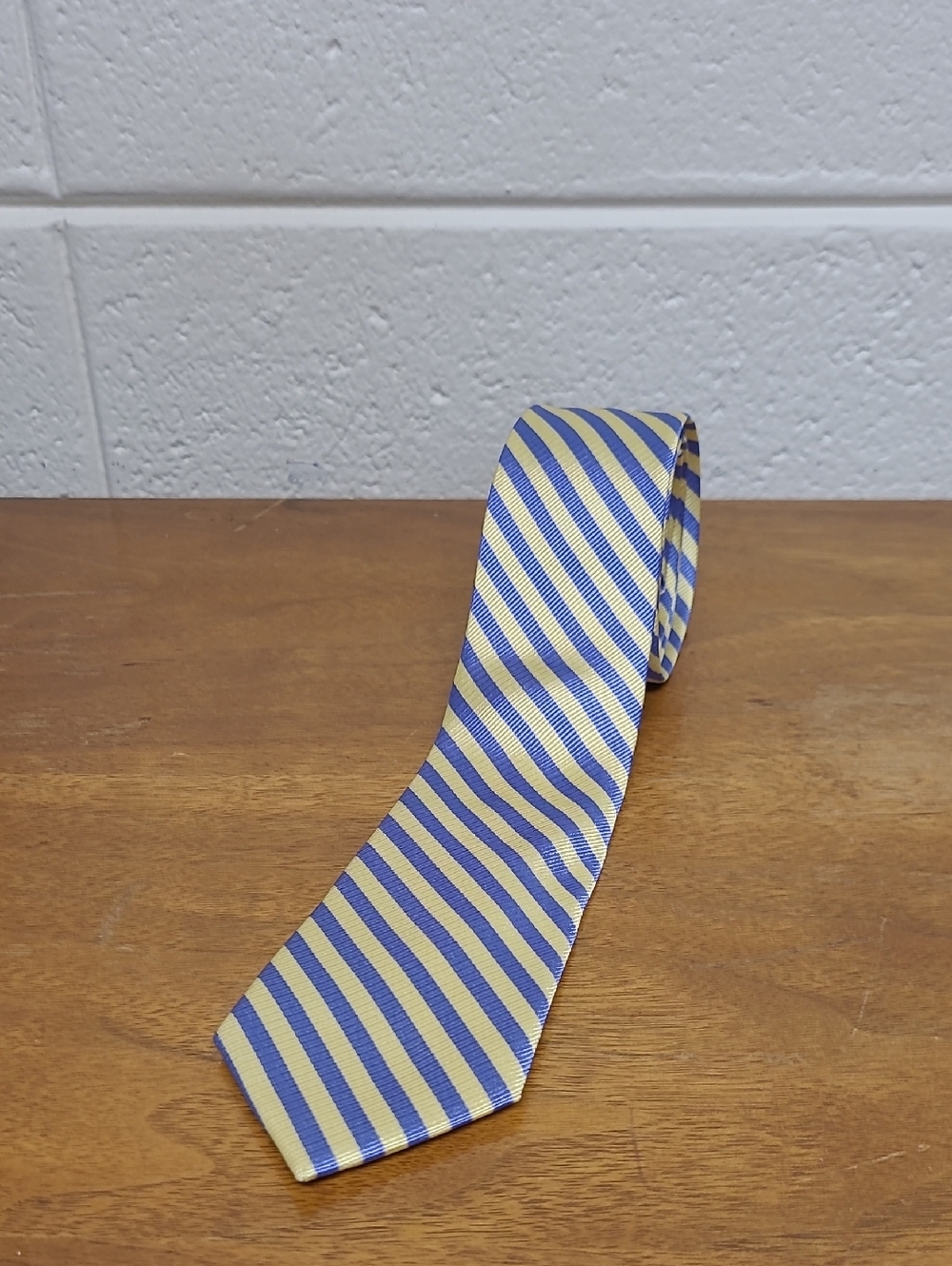 Crewcuts Yellow & Blue Striped Silk Tie